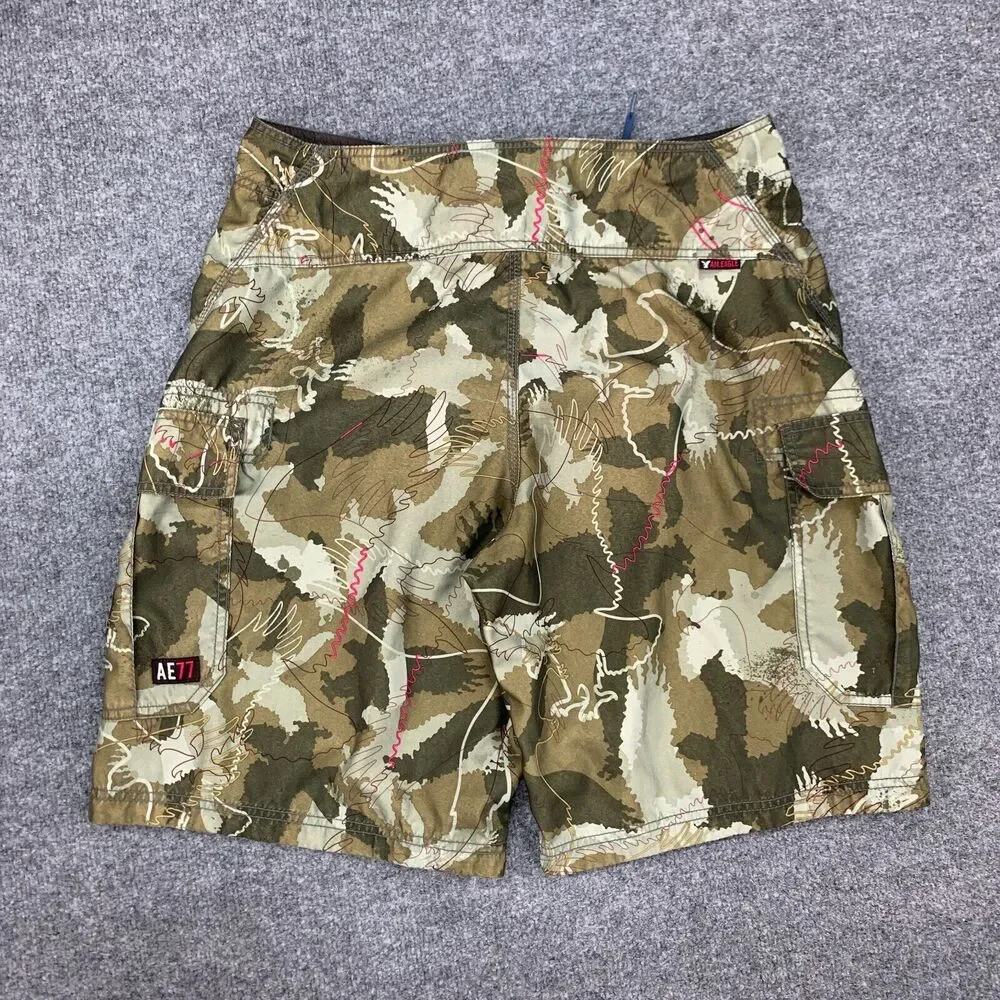 American Eagle Board Shorts Men 32 Camo Blended Fabric Surfing Stretch Quick Dry